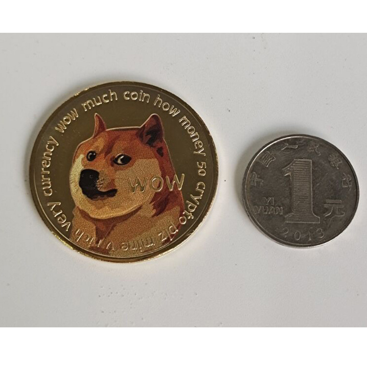 狗狗币彩印镀金月球狗币外贸币数字虚拟币dogecoin外国硬币收藏品