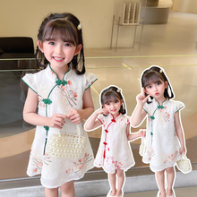 女童旗袍夏款宝宝夏装中国风复古改良新款儿童洋气小童连衣裙夏季