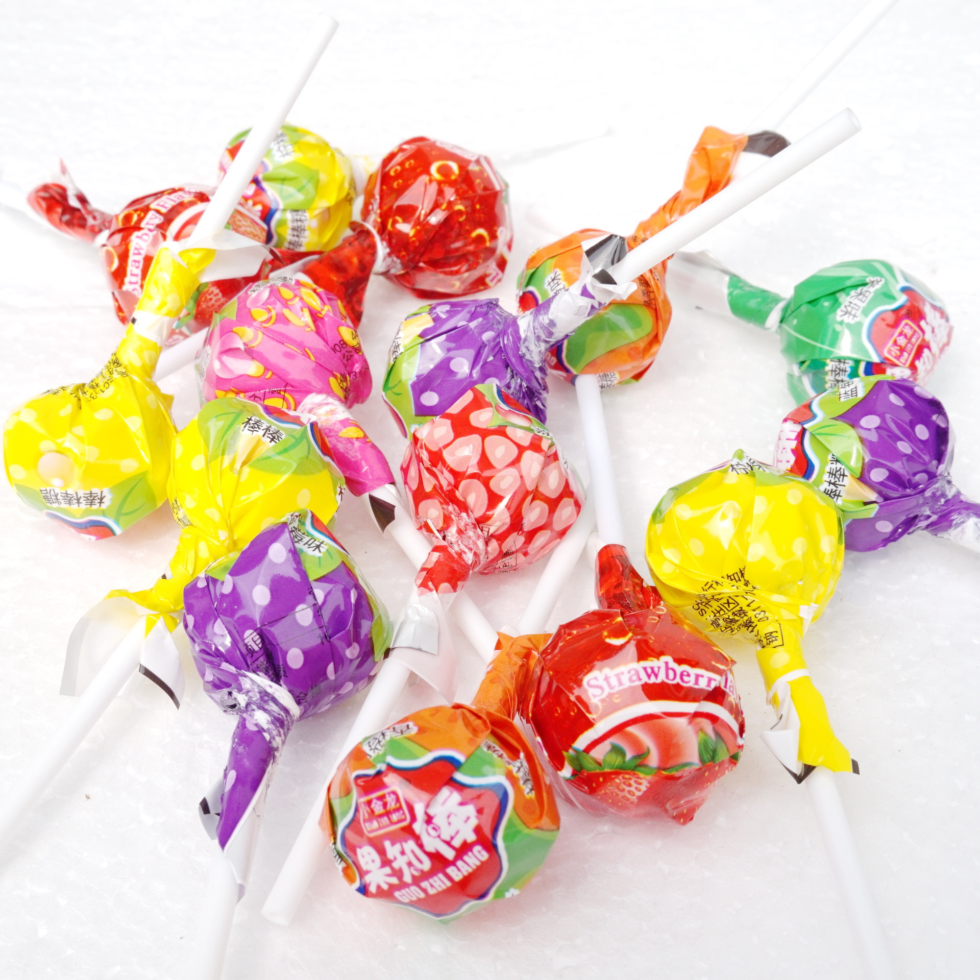 小金龙果知棒10g/支什锦水果味棒棒糖整盒150支批发