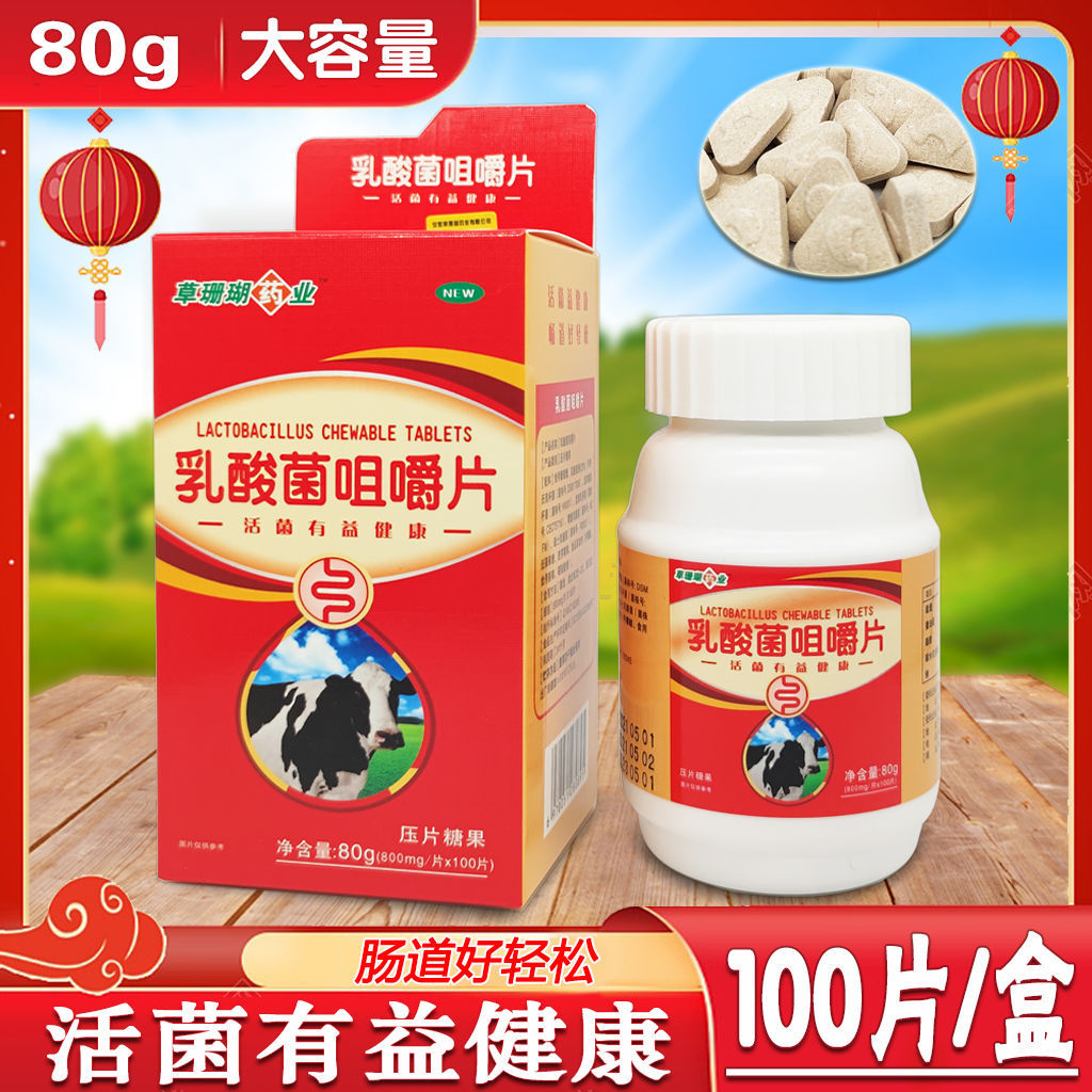 乳酸菌咀嚼片100片嚼着吃肠道益生菌儿童成人活菌益健康80g大容量
