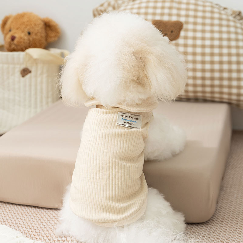 秋冬新款宠物卡通条纹牵引打底衫内搭狗狗猫咪中小型犬泰迪衣服