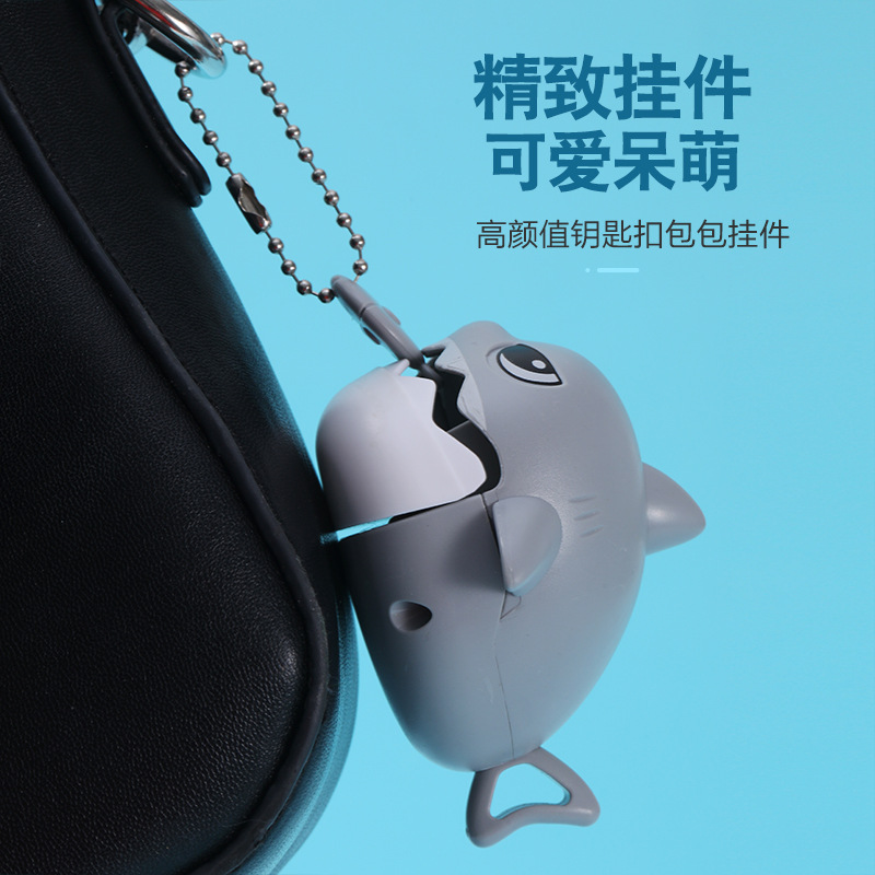Best-Seller on Douyin Pull Thread Bite Shark Eating Fish Schoolbag Key Chain Pendant Mini Toy Cross-Border Goods Wholesale