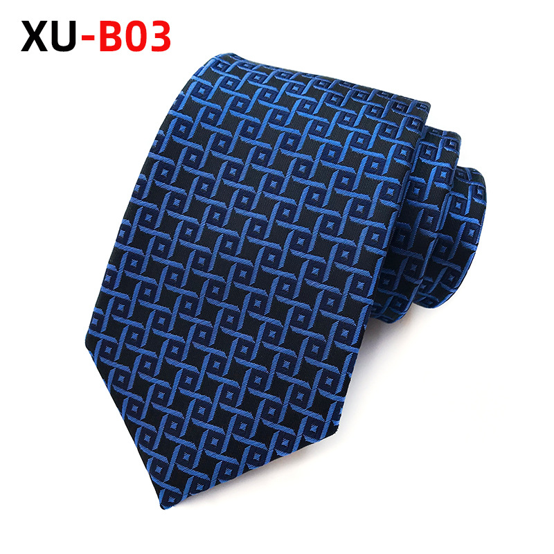Factory Direct Supply in Stock 2023 New Polyester Jacquard 8cm Striped Tie Suit Tie