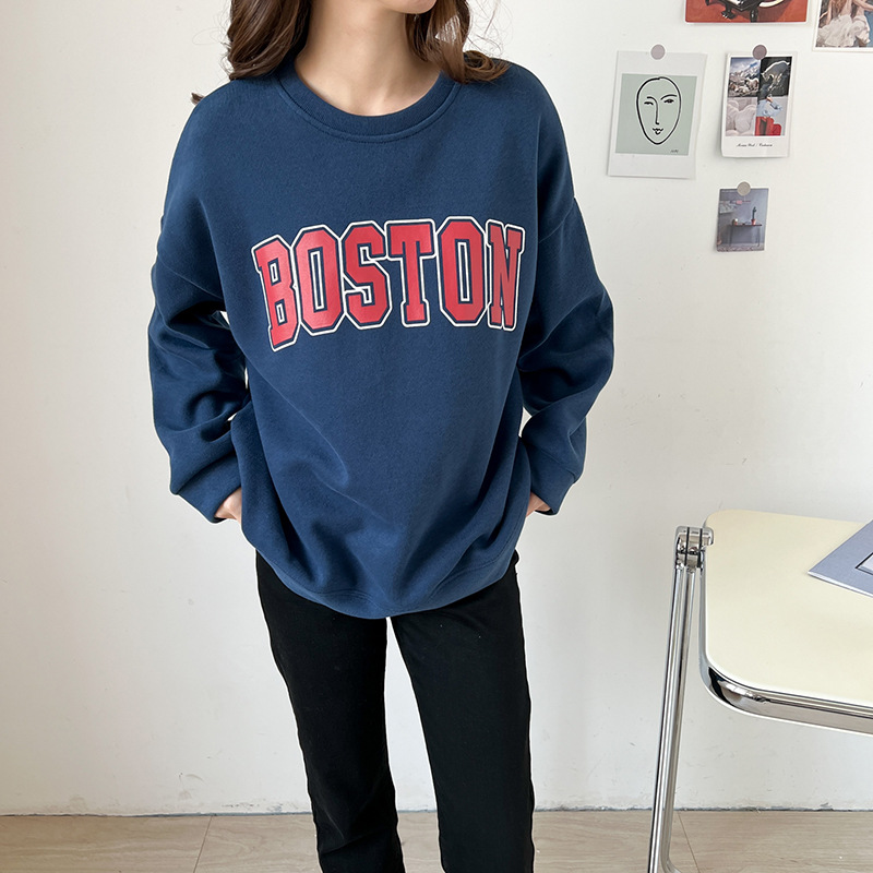 Sweater Women's Design Sense Niche Spring and Autumn 2023 plus Size Coat Korean Style Lazy Style Loose Cotton Letter Jacket Fashion