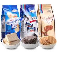 俄罗斯威化饼干进口阿孔特牌菲利莫冰淇淋巧克力网红休闲零食500g