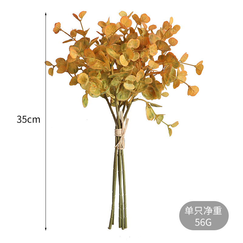 Nordic Bride Welcome Simulation Eucalyptus Leaf Fake Flower Living Room Home Decoration Simulation 5 Branches Tie Beam Eucalyptus