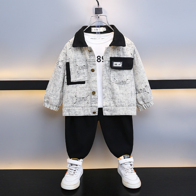 男童装春秋款外套2024新款小男孩时髦韩版痞帅夹克衫儿童秋天衣服
