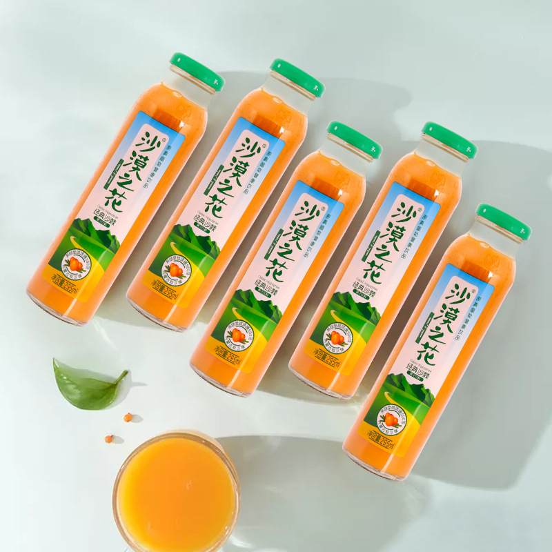 沙漠之花国产沙棘汁网红果汁活力饮料整箱内蒙特产野山沙棘瓶装