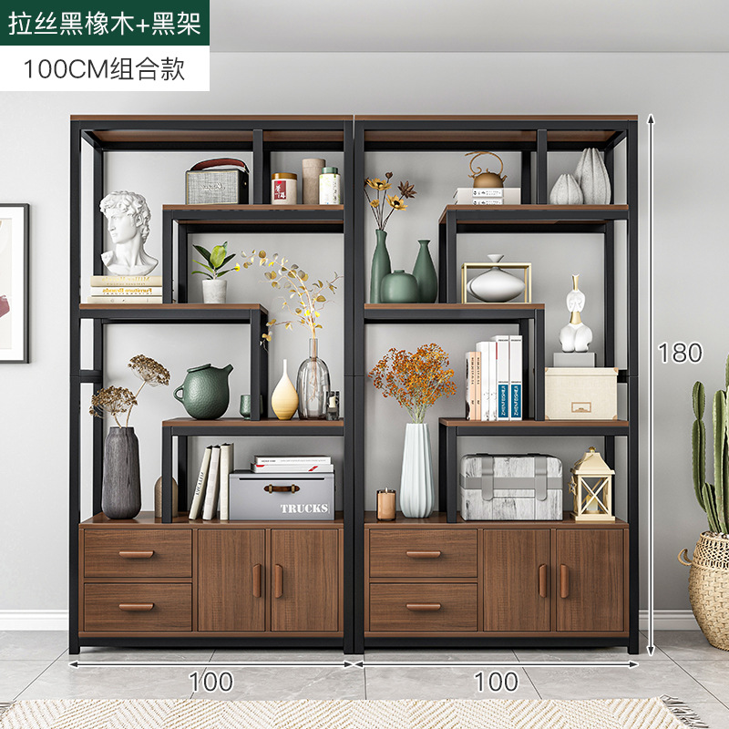 Iron Art Antique Shelf Modern Minimalist New Chinese Style Partition Decoration Rack Duobao Pavilion Tea Display Cabinet Tea Room Storage Rack