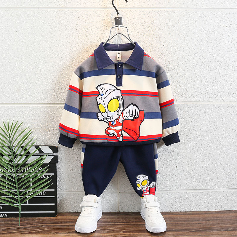 奥特曼衣服男童2024新款套装潮帅气时髦儿童polo衫宝宝酷帅童装潮