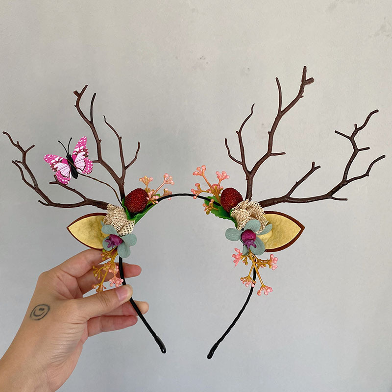 Christmas Hair Accessories Flashing Light Elk Headband Hair Halloween Light Headdress Antler Hairband Internet Celebrity Same Style Accessories Hairband