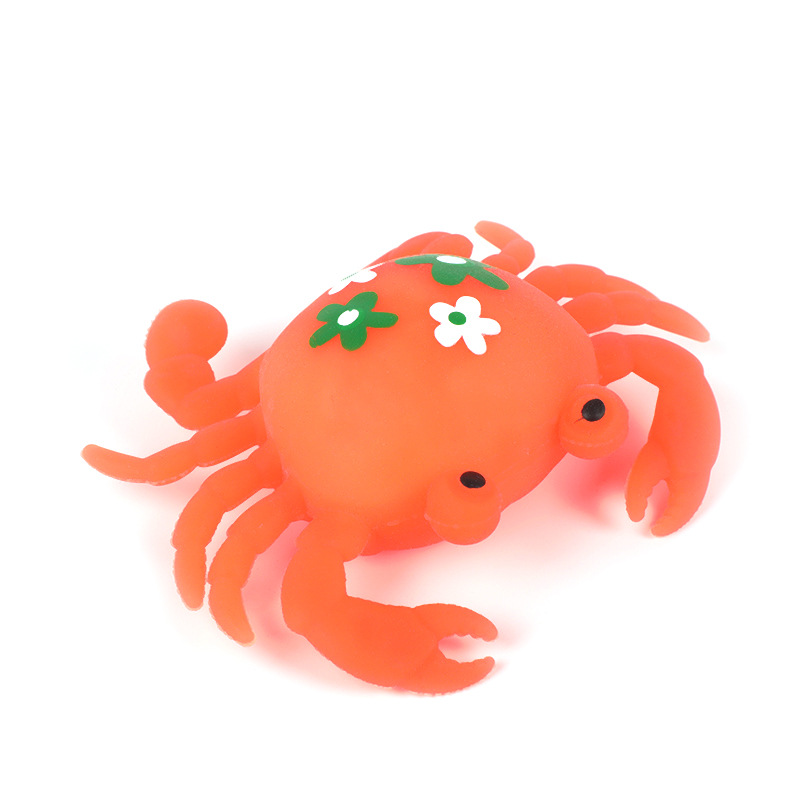 Crab Vent Flour Squeeze Ball Soft Rubber Simulation Small Animal Squeeze Little Crab Pressure Reduction Toy Ground Push Toy