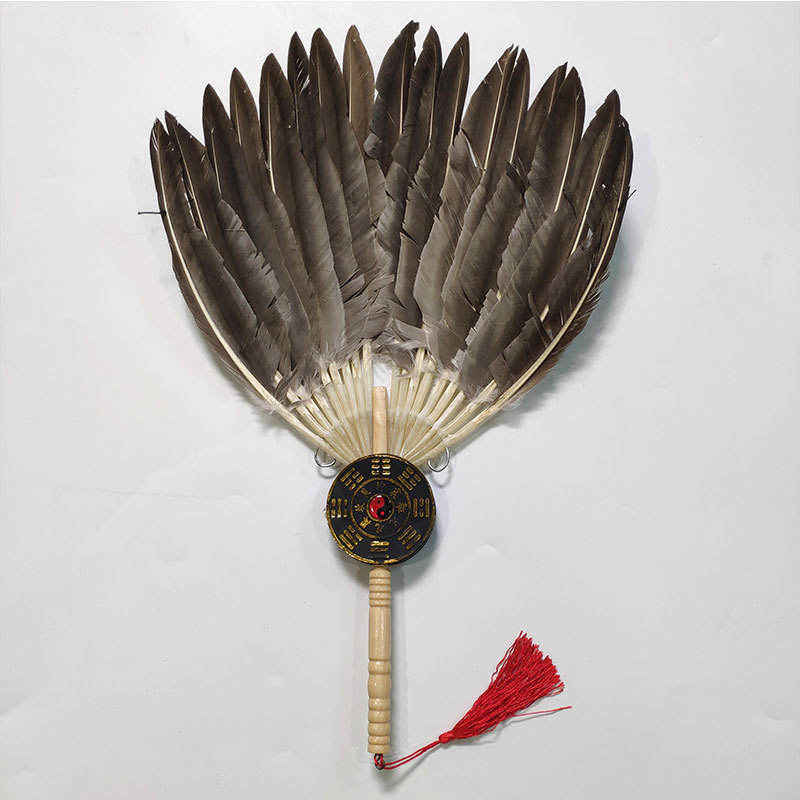 鹅毛扇孔明扇羽毛扇子诸葛亮羽扇手工扇工艺扇礼品扇道具复古鸡毛