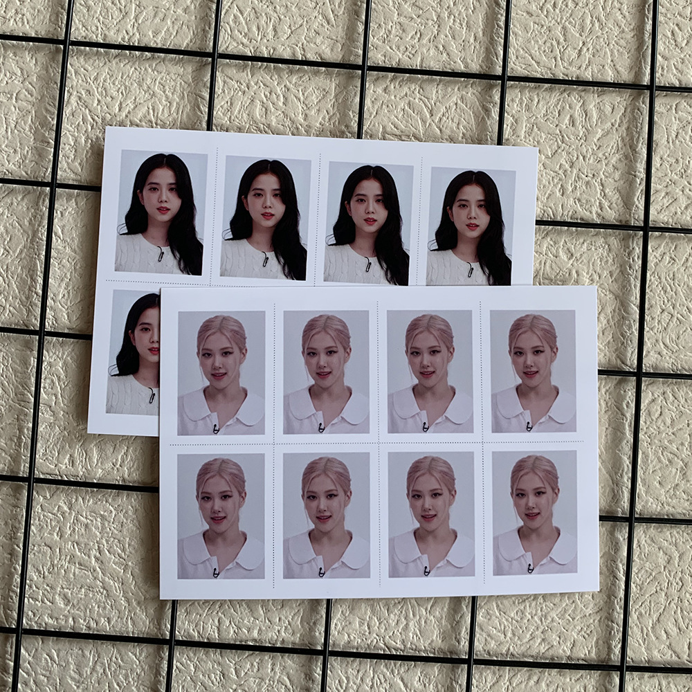 粉墨周边一寸照片 护照证件照 rose jennie证件照片