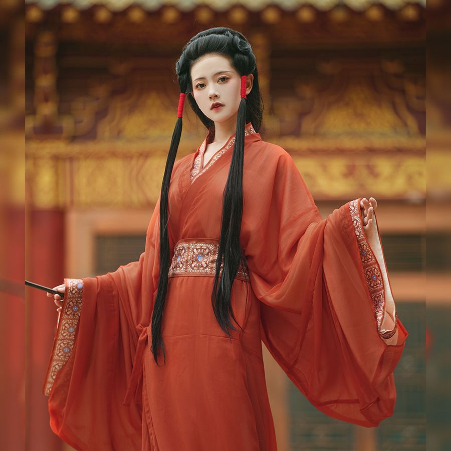 预售25天女士汉服裙超仙新款汉服梦战国袍马山楚墓复原拖尾直裾