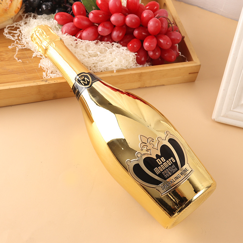 起泡酒镀金瓶梅花k葡萄酒红酒oem加工定制厂家直销起泡酒