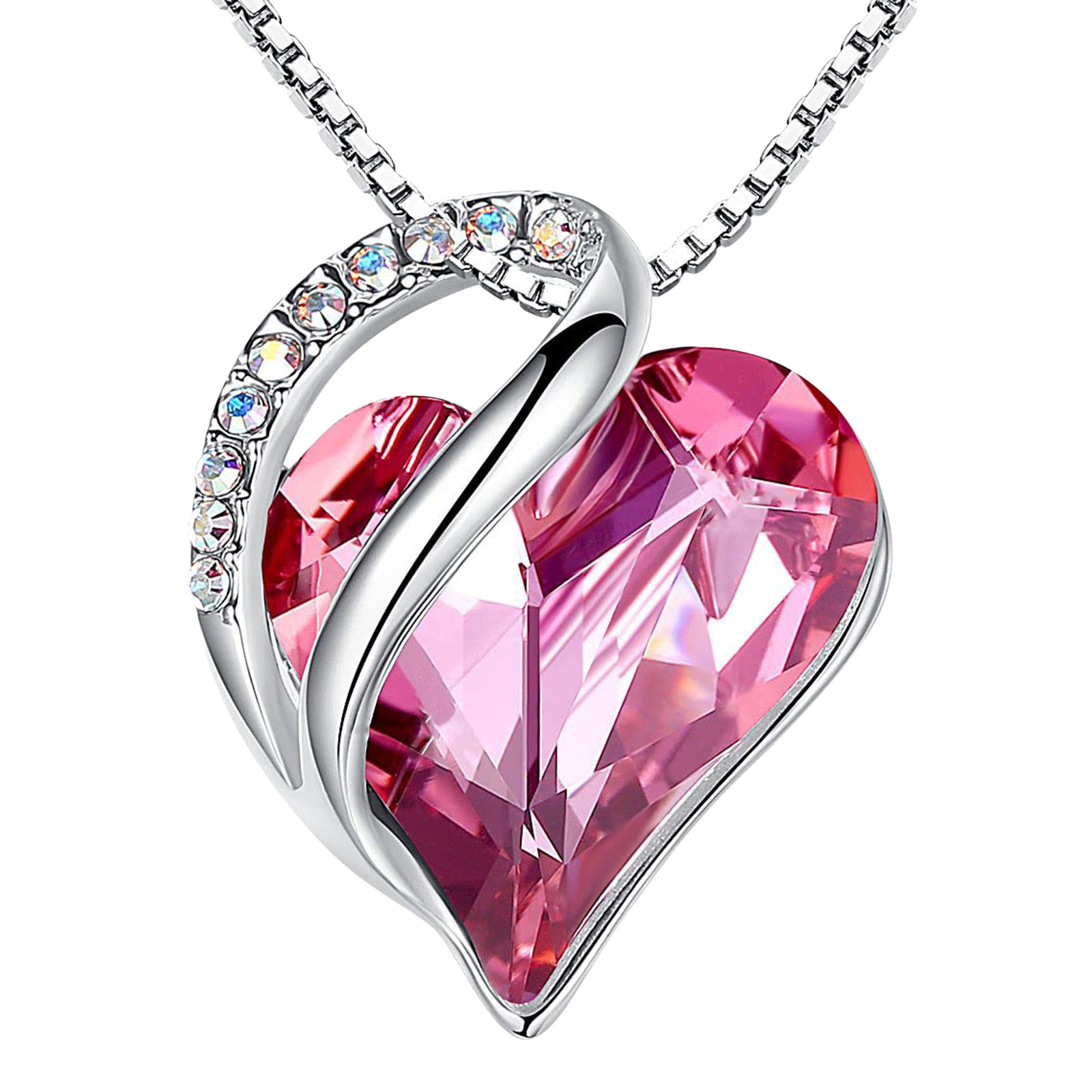 跨境货源 亚马逊热销海洋之心项链心形水晶锁骨链女新品配饰