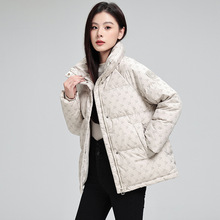 棉衣女短款2025冬季新款韩版显瘦加厚印花立领百搭棉祅棉服女外套
