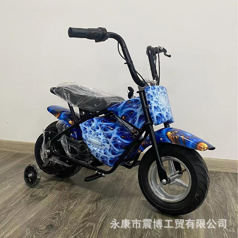 小小哈雷24v250w儿童电动摩托玩具车 可带辅助轮 电动休闲代步车