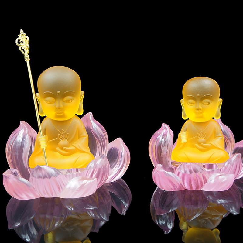 现货透明佛像摆件地藏王菩萨树脂摆件水琉璃佛像吉祥摆件车载摆件