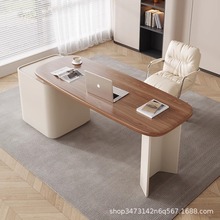 实木办公桌轻奢书桌意式极简电脑桌设计师高级感现代简约写字桌