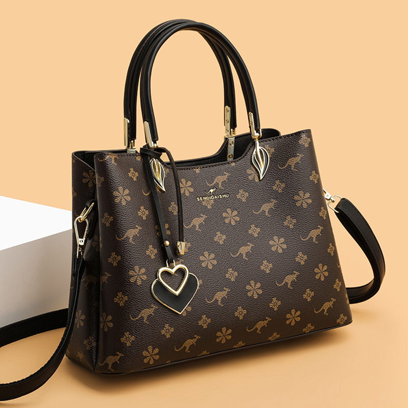 袋鼠女包手提包2023秋季新款大气女士送妈妈中年包时尚单肩斜挎包