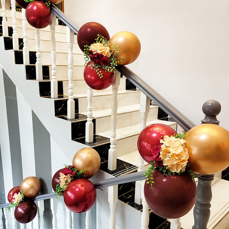 楼梯扶手装饰婚礼结婚护栏浪漫拉花气球纱幔套装婚房用品大全创意