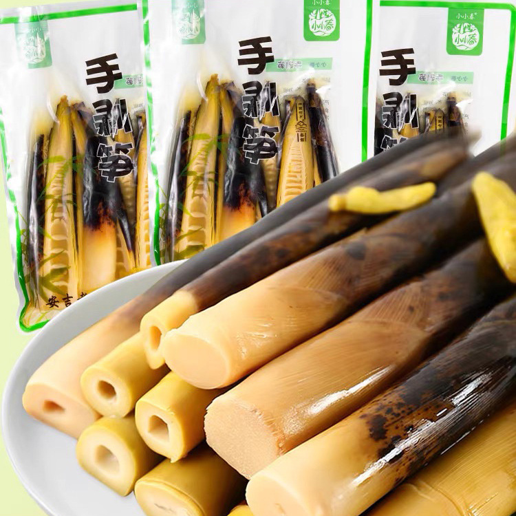 安吉老奶奶临安手剥笋特产网红小吃下饭菜泡椒味休闲零食500g袋装