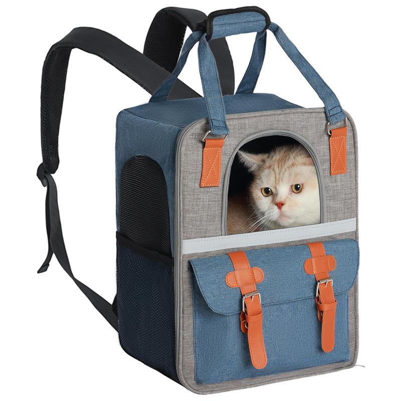 便携式宠物背袋大容量背包携带透气网和安全钩宠物包航空公司批准