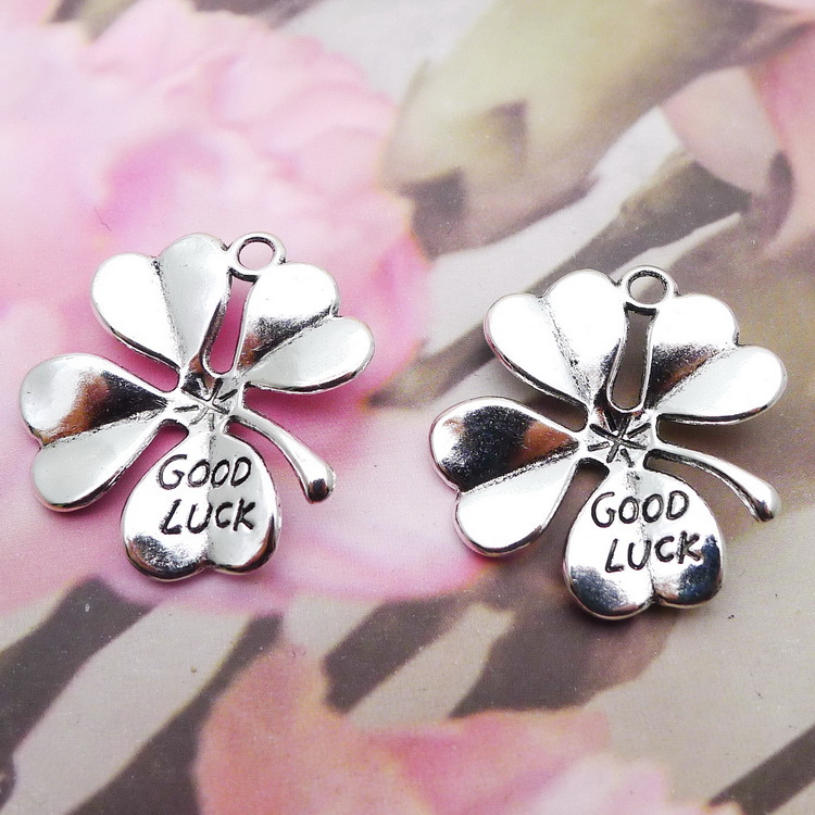 ww3112727mm合金四叶草goodluck饰品配件挂件60粒包33克