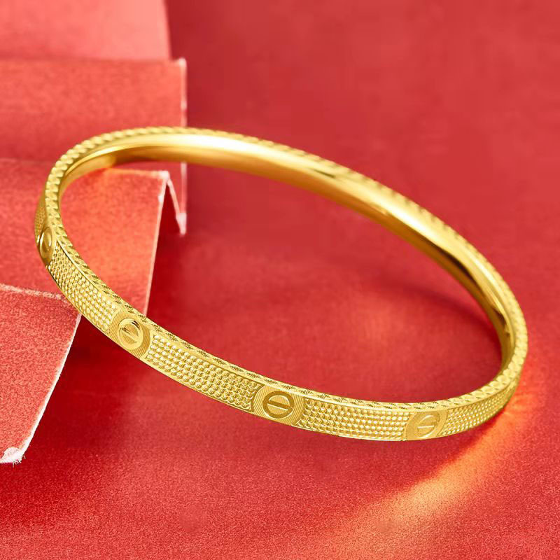 999千足金手镯5g工艺黄金手镯纯金女款手环生日礼物水贝黄金批发