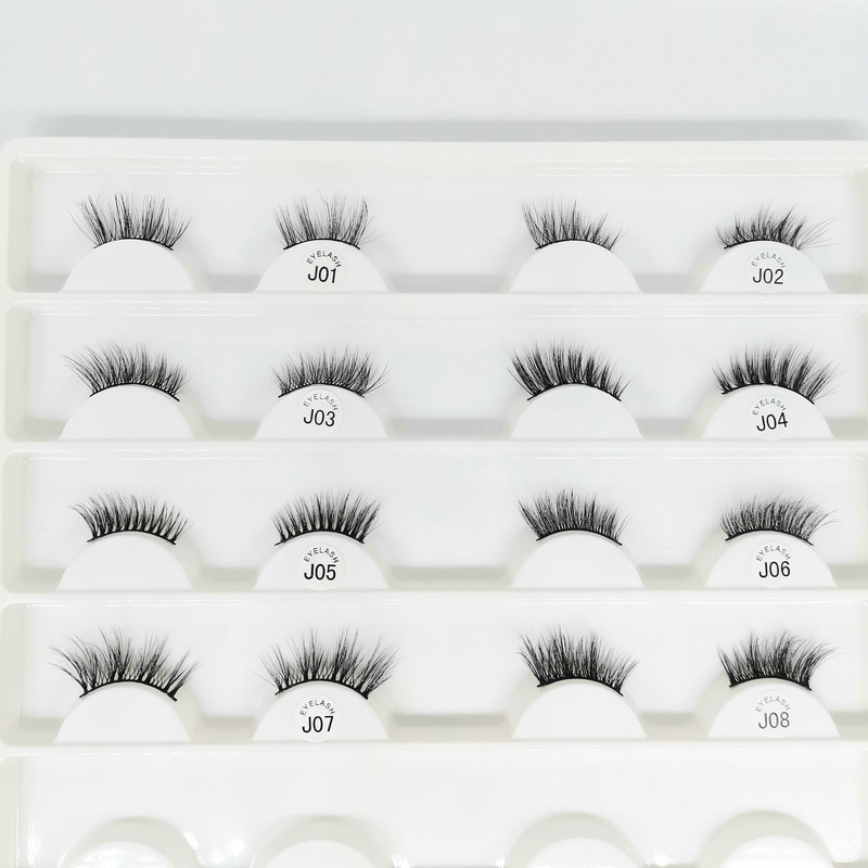 Cross-Border Wholesale 3D Half Pair of False Eyelashes Eye Tail Lengthening Simulation Thick Multi-Layer Curling 10 Pairs Pack Eyelash