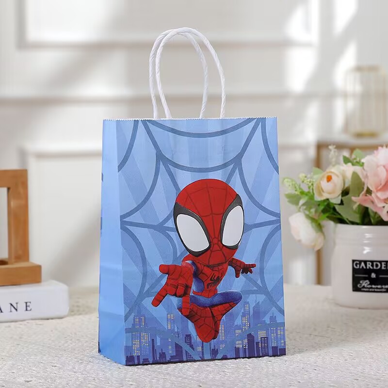 Spider-Man Packaging Bag Superhero Tote Bag Party Gift Gift Bag Kraft Paper Bag Cartoon Shopping Bag