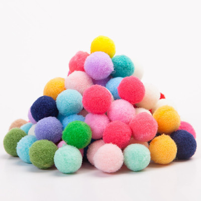 彩色高弹丙纶绒球混装diy毛毛球儿童手工玩具服饰配件厂家直销