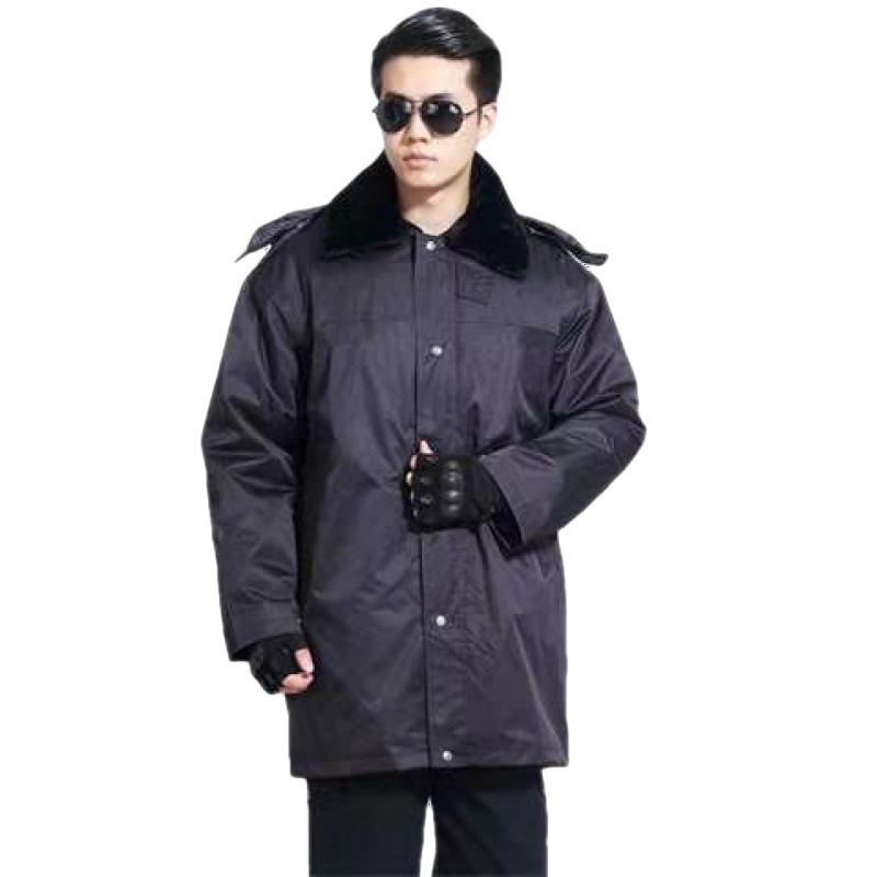 保安大衣男军大衣冬季防寒服加长加厚棉服多功能大衣棉袄冬执勤服