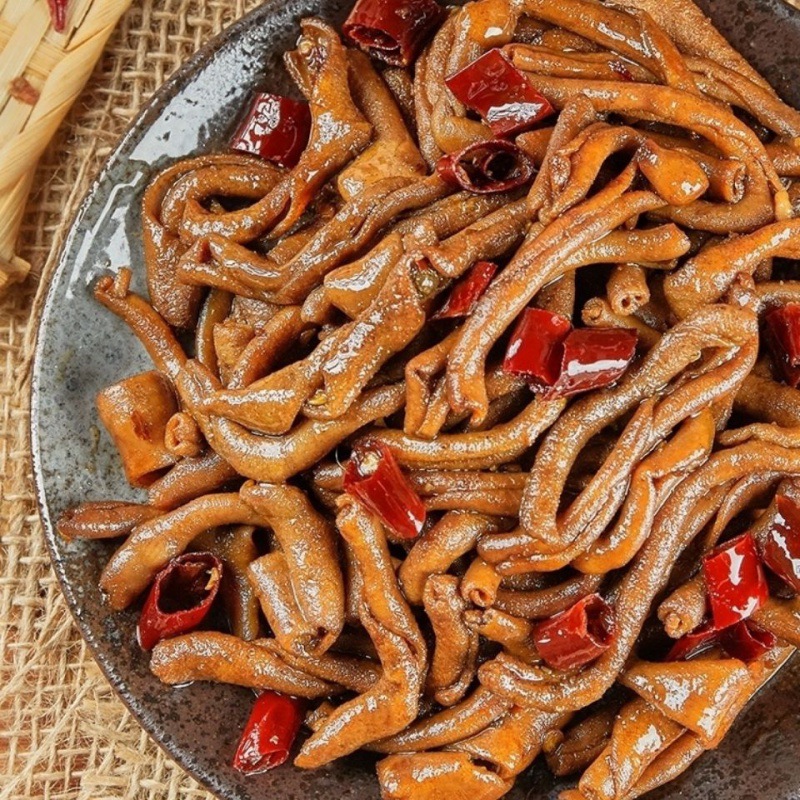 鸭肠四川口味川味麻辣冷吃即食熟食香辣下酒菜卤味批发跨境厂家