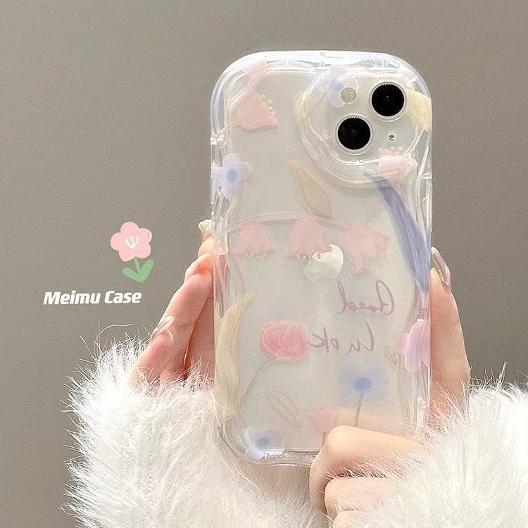 唯美花朵iphone17pro透明手机壳适用苹果16欧美14promax13少女15