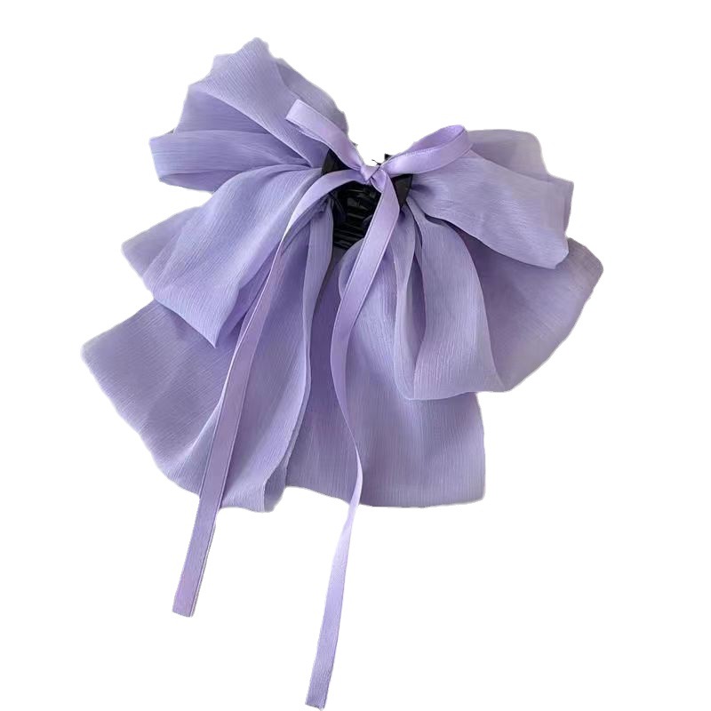 French Gentle Temperament Ribbon Grip Oversized Bow Barrettes Female Head High-Grade Hair Clip Headdress Clip