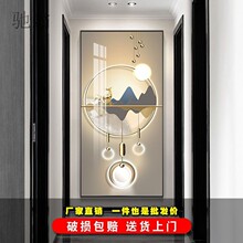 d4Z豪华入户玄关装饰画进门客厅走廊过道挂画新款大气麋鹿竖版墙