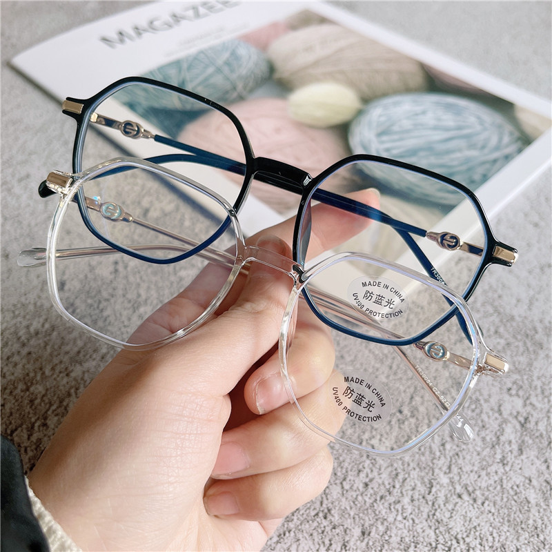 2021新款多边形 tr框潮流眼镜 男女可戴防蓝光近视镜30084