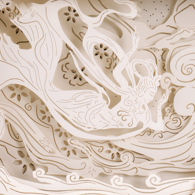 敦煌飞天文创纸雕灯纪念品创意diy手工材料包成品活动伴手礼物