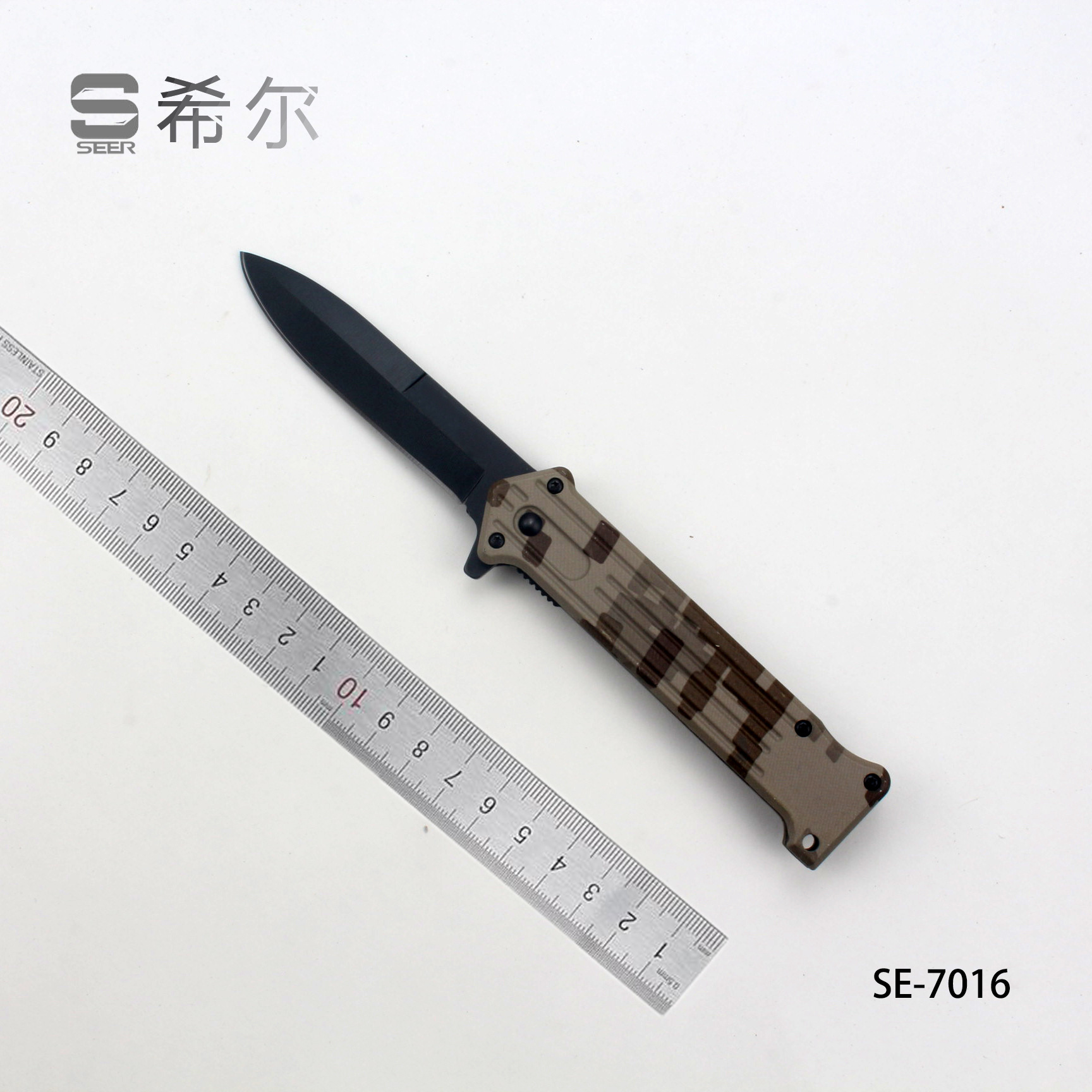 户外野营求生刀迷彩折叠刀不锈钢刀片战术刀野外露营刀尼泊尔刀