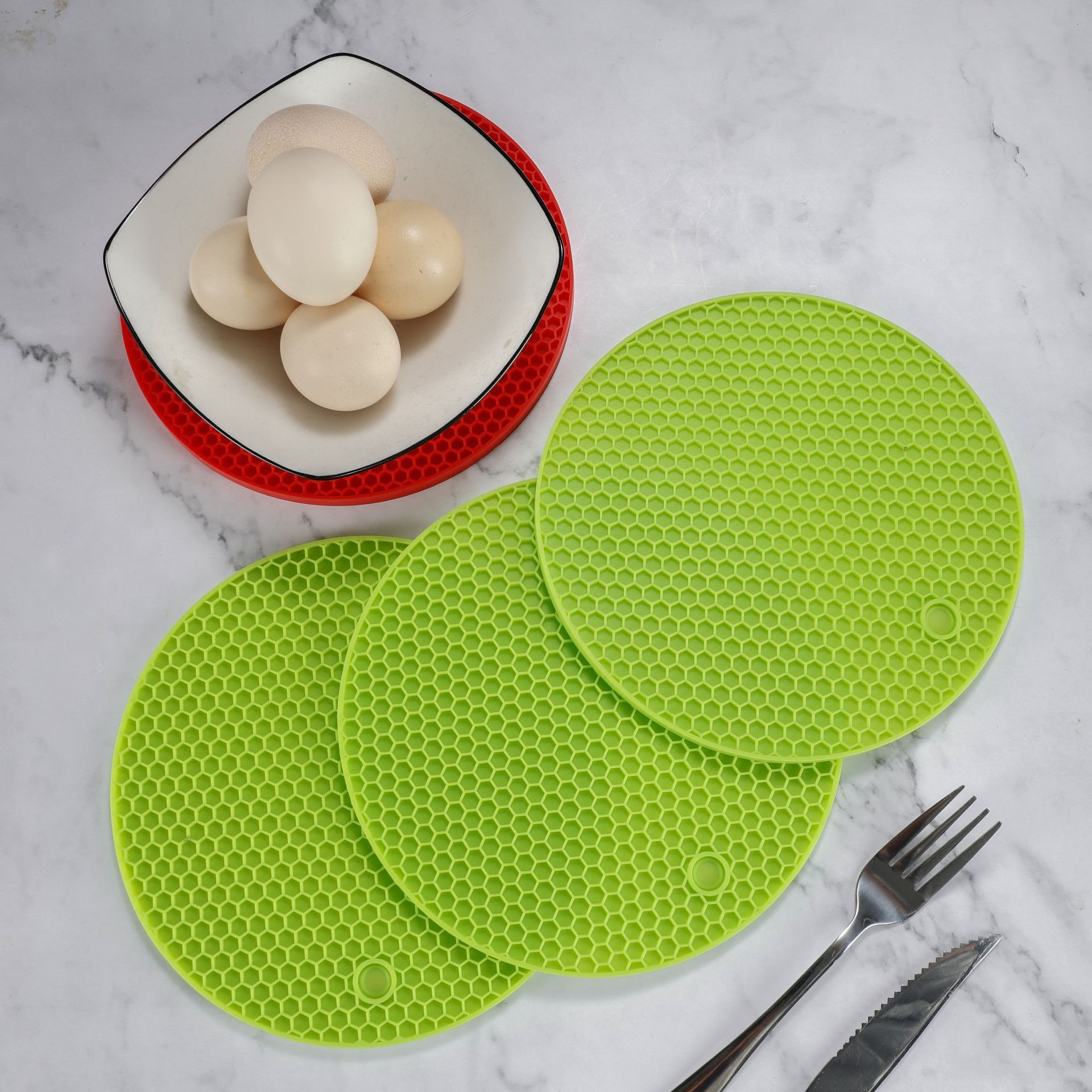 factory wholesale household silicone dining table cushion plate heat proof mat waterproof non-slip insulation bowl placemat anti-scald coaster