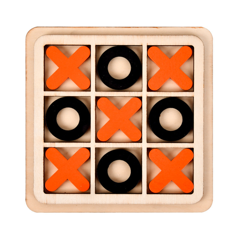 Cross-Border Wooden Jiugongge Xo Tictactoe Plate Children's Early Childhood Education Game Logical Thinking Training Casual Entertainment