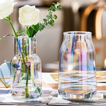 ins风玻璃小花瓶批发高颜值插花瓶创意客厅装饰品摆件花瓶高级感