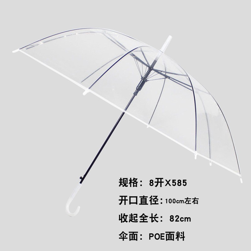 Evo Transparent Green Umbrella Customized Long Handle Umbrella Customized Automatic Umbrella Advertising Umbrella Gift Transparent Straight Rod Umbrella Wholesale