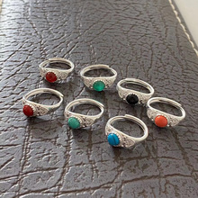 蒙古族女款戒指镶嵌玛瑙绿松石蒙族特色简约时尚潮开口可调节指环