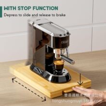 咖啡机滑动木制托盘台面电器滚动托盘竹制电器滑块厨房咖啡机托盘