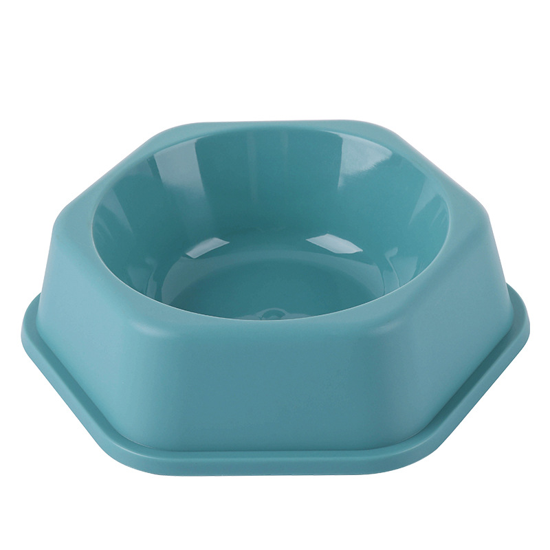 Pet Bowl Dog Bowl Easy to Clean Pet Supplies Large, Medium and Small Dog Tableware Color Pp Hexagonal Dog Bowl Single Bowl