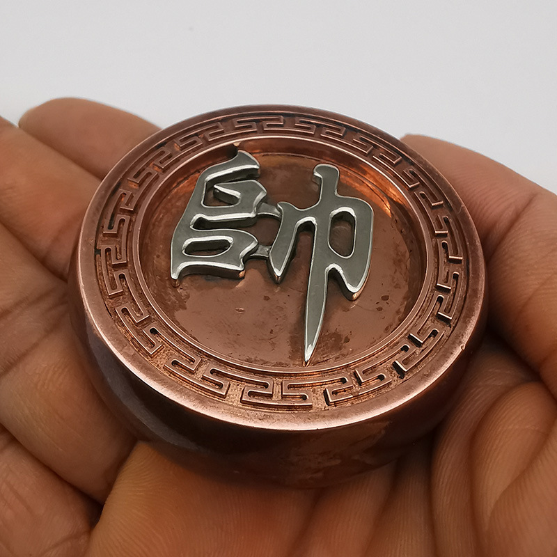 精工紫铜中国象棋棋子摆件书桌办公桌帅字纯铜装饰手心小把件